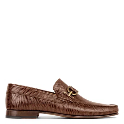 Donald Pliner Dacio Bit Loafer In Whiskey Lizard Print