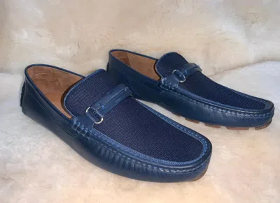 Donald Pliner Men's Donnie Perforated Nubuck Driver In Indigo