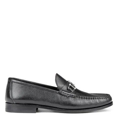 Donald Pliner Men's Evanston Pebbled Leather Bit Loafers In Black Pebbled Calf