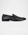 Donald Pliner Men's Slade Tumbled Leather Bit Loafers In Black