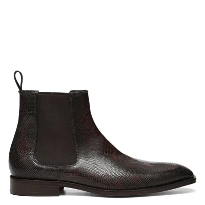 Donald Pliner Men Sloan Dark Brown Snake Boot In Black