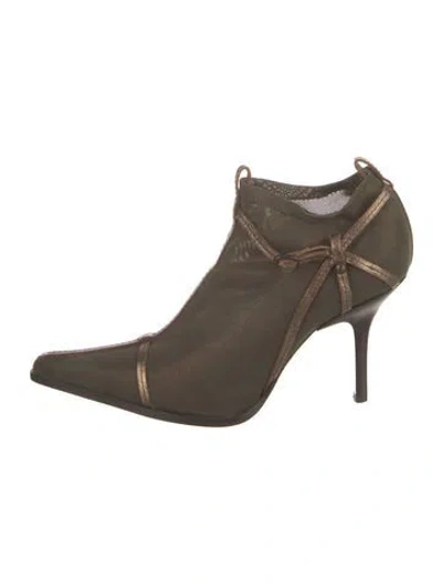 Pre-owned Donald Pliner Mesh Boots In Green