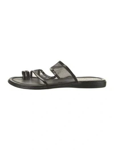 Pre-owned Donald Pliner Mesh Mesh Accents Slides In Black