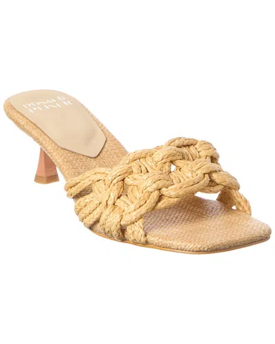 Donald Pliner Raffia Kitten Heel Slide Sandal In Brown