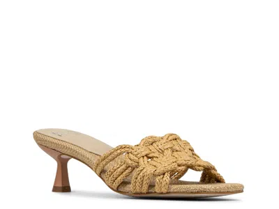Donald Pliner Raffia Kitten Heel Slide Sandal In Brown