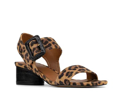 Donald Pliner Oversize Buckle Slingback Sandal In Animal Print