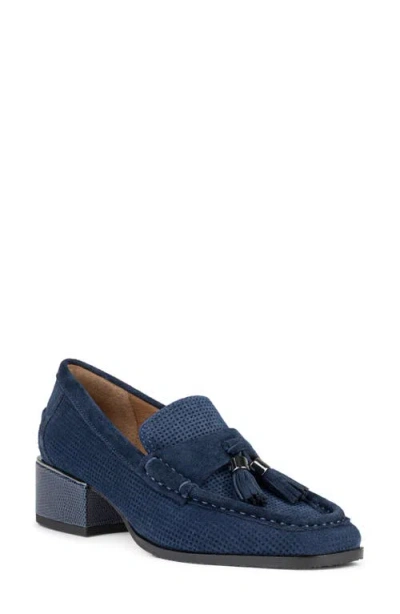 Donald Pliner Moc Toe Tassel Loafer In Navy