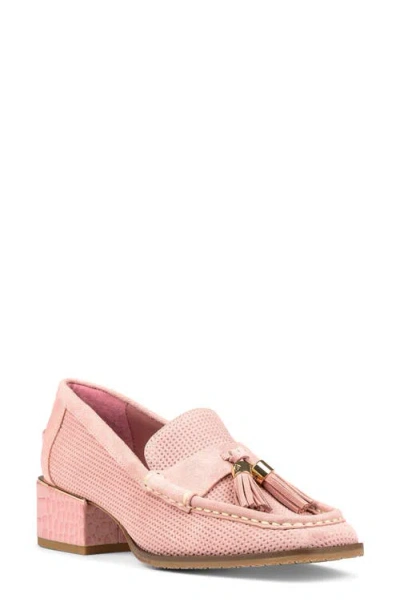 Donald Pliner Moc Toe Tassel Loafer In Rose