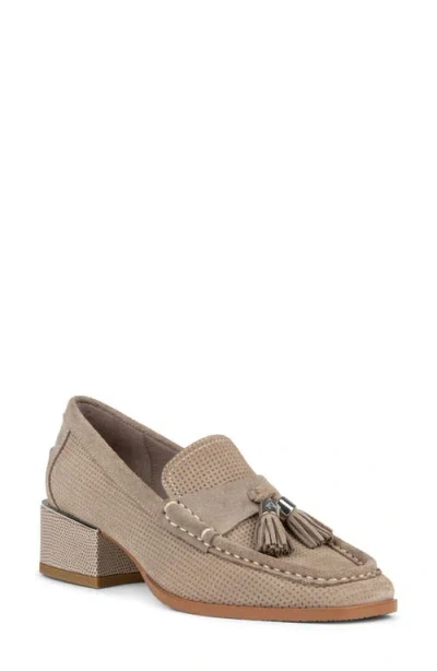 Donald Pliner Moc Toe Tassel Loafer In Taupe