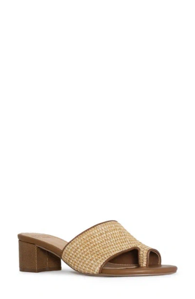 Donald Pliner Naia Embossed Slide Sandal In Saddle