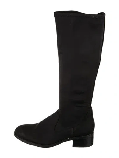 Pre-owned Donald Pliner Neoprene Riding Boots In Black