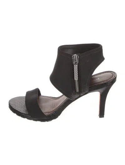 Pre-owned Donald Pliner Neoprene Slingback Sandals In Black