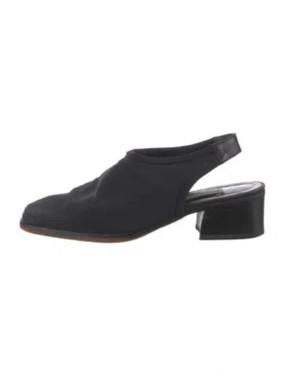 Pre-owned Donald Pliner Nylon Slingback Pumps In Blue