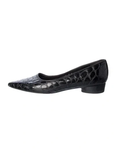 Pre-owned Donald Pliner Patent Leather Ballet Flats In Black