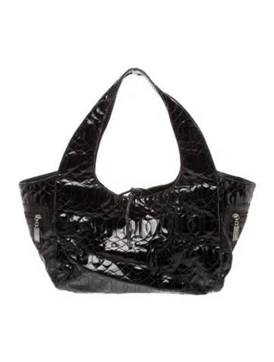 Pre-owned Donald Pliner Patent Leather Belt Bag In Black