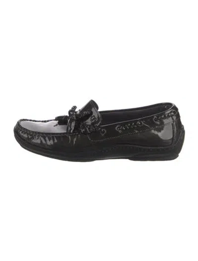 Pre-owned Donald Pliner Patent Leather Loafers In Black