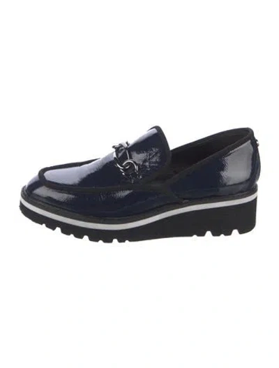 Pre-owned Donald Pliner Patent Leather Loafers In Blue