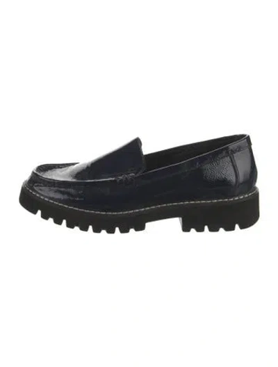 Pre-owned Donald Pliner Patent Leather Loafers In Blue