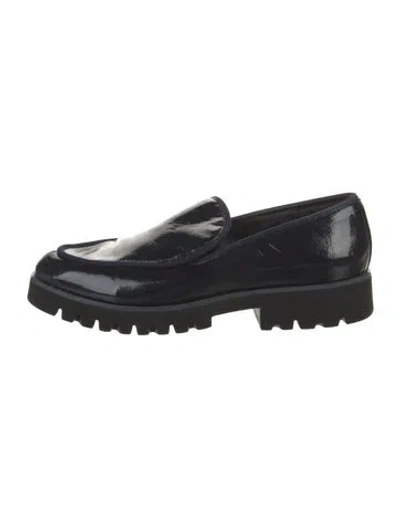 Pre-owned Donald Pliner Patent Leather Loafers In Blue