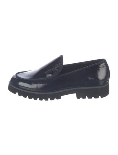 Pre-owned Donald Pliner Patent Leather Loafers In Blue