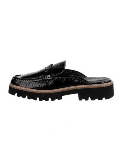 Pre-owned Donald Pliner Patent Leather Mules In Black