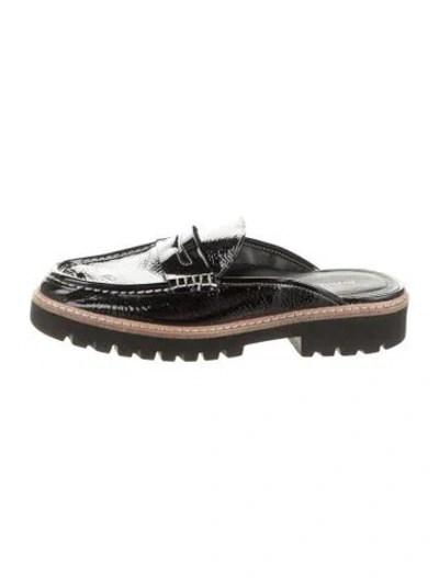 Pre-owned Donald Pliner Patent Leather Mules In Black