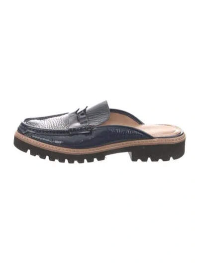 Pre-owned Donald Pliner Patent Leather Mules In Blue