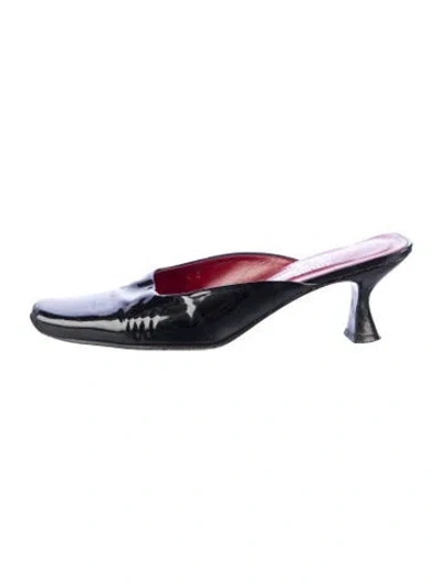 Pre-owned Donald Pliner Patent Leather Mules In Blue