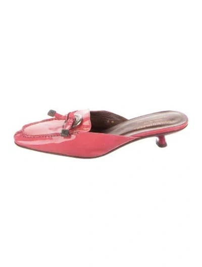 Pre-owned Donald Pliner Patent Leather Mules In Pink