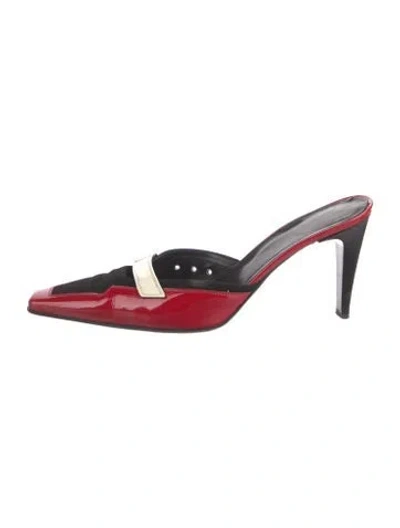 Pre-owned Donald Pliner Patent Leather Mules In Red