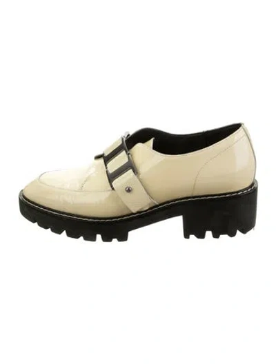 Pre-owned Donald Pliner Patent Leather Oxfords In Neutral