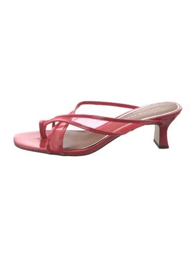 Pre-owned Donald Pliner Patent Leather Sandals In Red