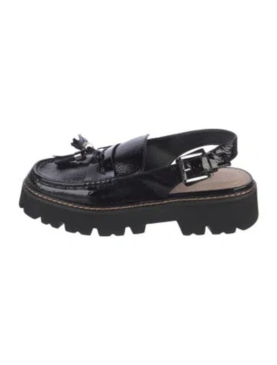 Pre-owned Donald Pliner Patent Leather Slingback Flats In Multi