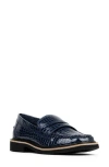 Donald Pliner Patent Loafer In Blue