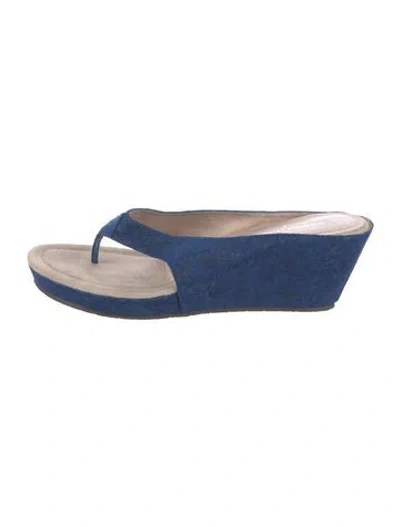 Pre-owned Donald Pliner Patterned Flip Flops In Blue