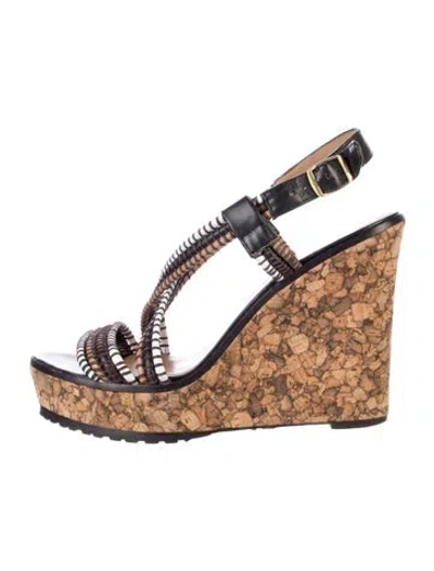 Pre-owned Donald Pliner Patterned Slingback Sandals In Brown