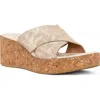 Donald Pliner Platform Wedge Sandal In Bone/sand
