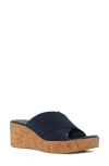 Donald Pliner Women's Slip On Crisscross Wedge Sandals In Navy