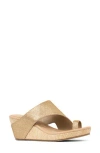 Donald Pliner Platform Wedge Sandal In Pale Gold