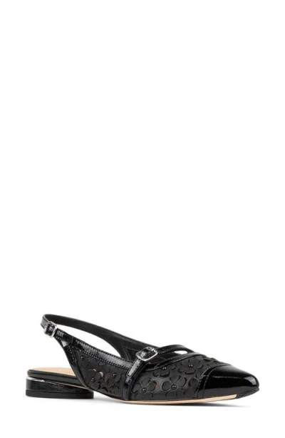 Donald Pliner Pointed Toe Slingback Flat In Black
