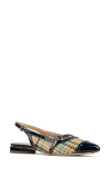 Donald Pliner Pointed Toe Slingback Flat In Navy Multi