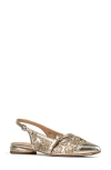 Donald Pliner Pointed Toe Slingback Flat In Platino