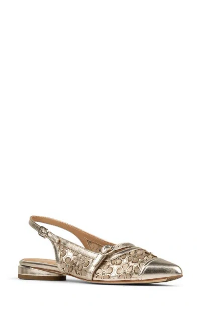 Donald Pliner Pointed Toe Slingback Flat In Platino