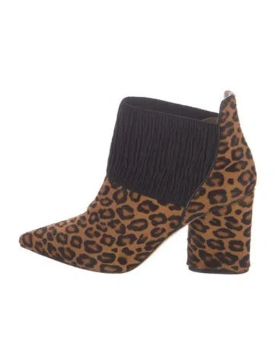 Pre-owned Donald Pliner Ponyhair Animal Print Boots In Multicolor