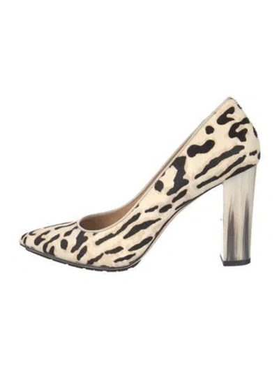 Pre-owned Donald Pliner Ponyhair Animal Print Pumps In Neutrals
