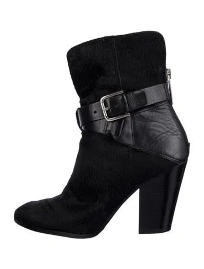 Pre-owned Donald Pliner Ponyhair Boots In Black