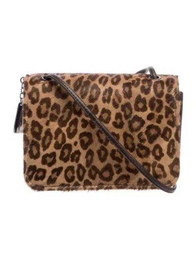Pre-owned Donald Pliner Ponyhair Crossbody Bag In Brown