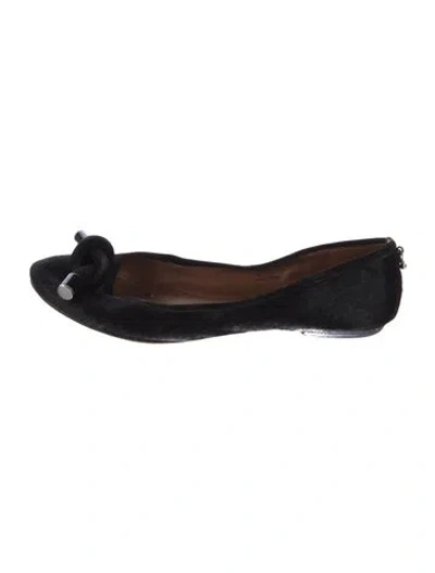 Pre-owned Donald Pliner Ponyhair Flats In Black