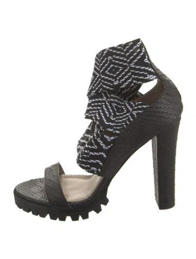 Pre-owned Donald Pliner Printed Sandals In Black