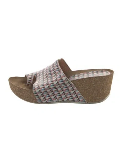 Pre-owned Donald Pliner Printed Slides In Multi